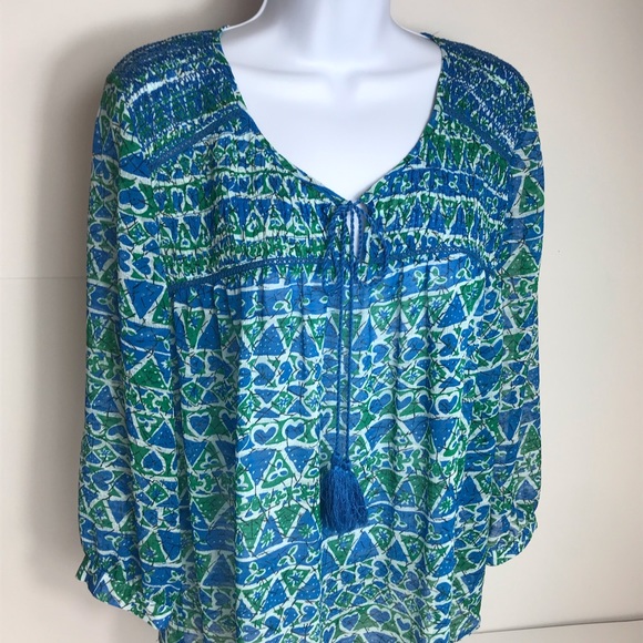 Two by Vince camuto sheer boho tunic top - Picture 2 of 6